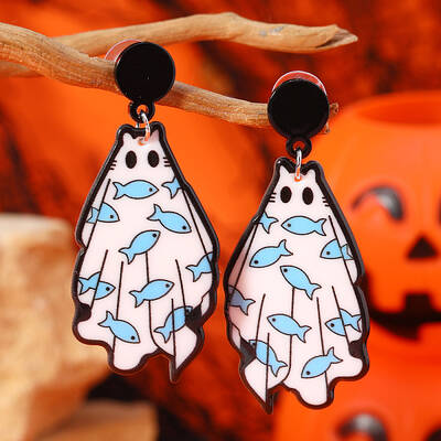 Cute White Ghost Stud Earrings