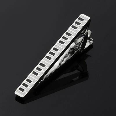 Piano Keys Stainless Steel Tie Clips