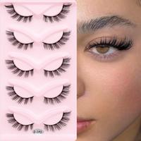Music Festival Makeup, False Eyelashes for Eyelashes Extensions, Cat-eye Wispy Faux Lashes, Natural Look Cluster Eyelashes Ex...