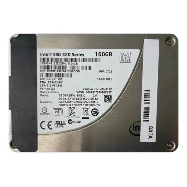 SSDSA2BW160G3L Intel 320 160GB Multi-Level Cell SATA 3Gb/s 2.5-Inch Solid State Drive