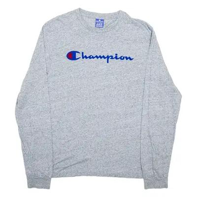CHAMPION Mens T-Shirt Grey Long Sleeve 2XL