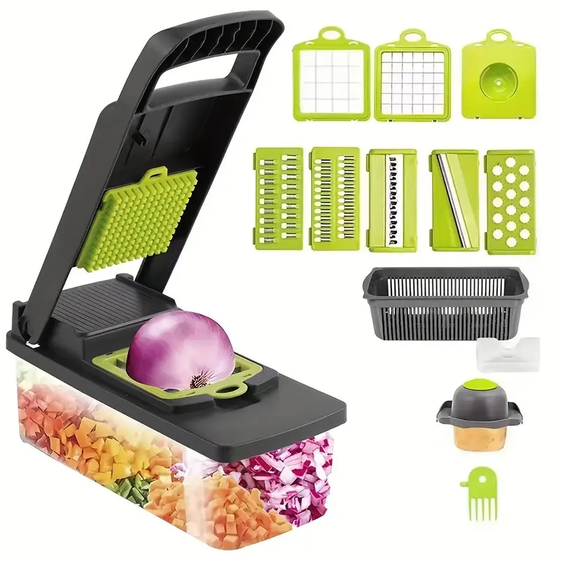 Multifunctional Vegetable Chopper, 1 Count 12 in 1 Kitchen Vegetable Shredded Grater