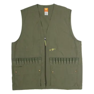 GEOLOGIC Utility Mens Gilet Green Canvas XL