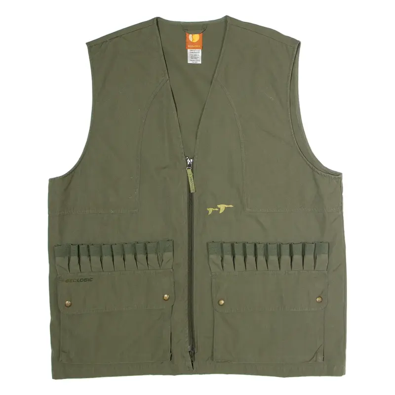 GEOLOGIC Utility Mens Gilet Green Canvas XL