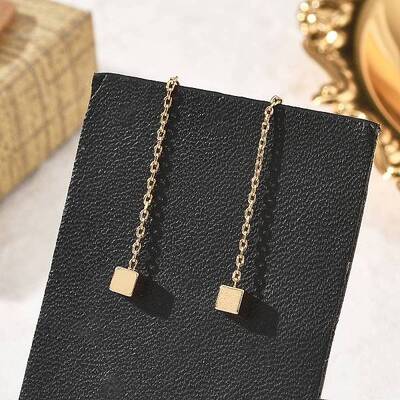 Brass Tassel Stud Earrings