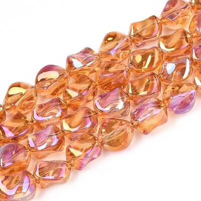 Electroplate Transparent Glass Beads Strands