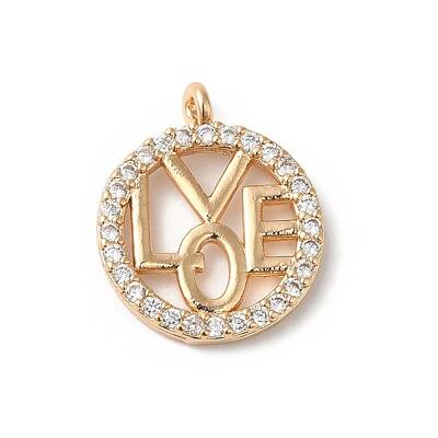 Brass Micro Pave Clear Cubic Zirconia Pendants