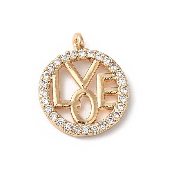 Brass Micro Pave Clear Cubic Zirconia Pendants