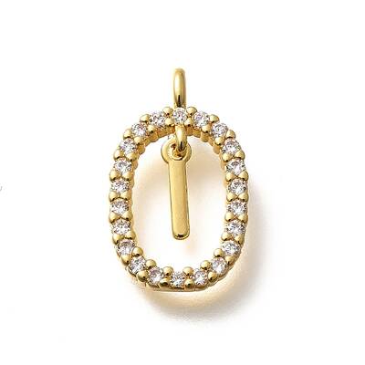 Brass Micro Pave Cubic Zirconia Pendants