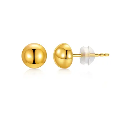 18K Gold Ball Stud Earrings
