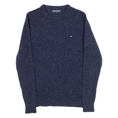 TOMMY HILFIGER Mens Jumper Blue Tight Knit S