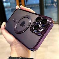 Luxury Transparent Magsafe Wireless Charging Case For iPhone 11 12 13 14 15 16 Pro Max Plus X XS XR Magnetic Soft Silicone Co...
