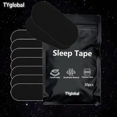 Black Mouth Tape for Sleeping – 30 Gentle Adhesive Strips, One Month Supply for Better Nose Breathing & Snoring Reduction, ...