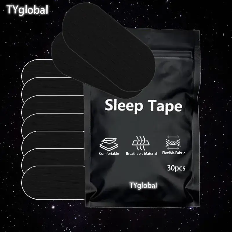 Black Mouth Tape for Sleeping – 30 Gentle Adhesive Strips, One Month Supply for Better Nose Breathing & Snoring Reduction, ...