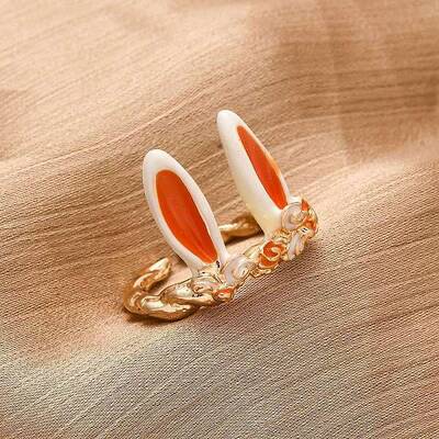 Zinc Alloy Enamel Adjustable Open Cuff Rings for Women