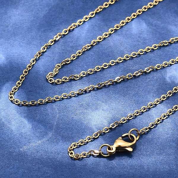 PVD Vacuum Plating 304 Stainless Steel Cable Chain Necklaces