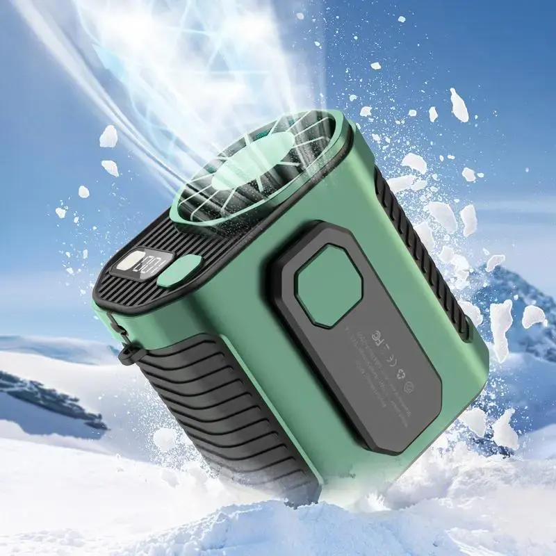 Portable Waist Fan, 100-speed Adjustable USB Rechargeable Fan, Wearable Convenient Design Multifunctional Fan for Outdoor Wor...