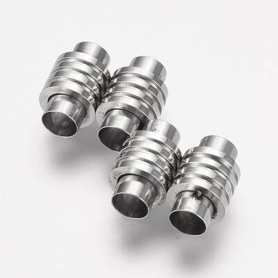 Tarnish Resistant 304 Stainless Steel Magnetic Clasps with Glue-in Ends