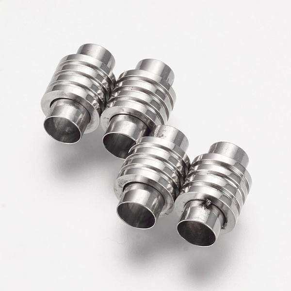 Tarnish Resistant 304 Stainless Steel Magnetic Clasps with Glue-in Ends