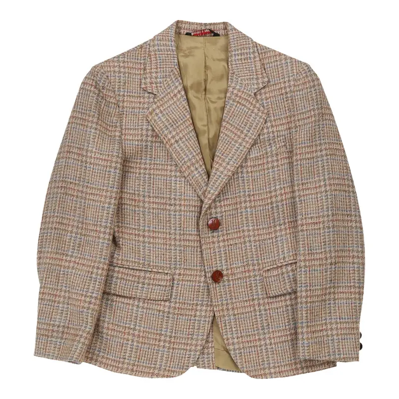 Age 10-11 Yves Saint Laurent Checked Blazer - Medium Beige Wool