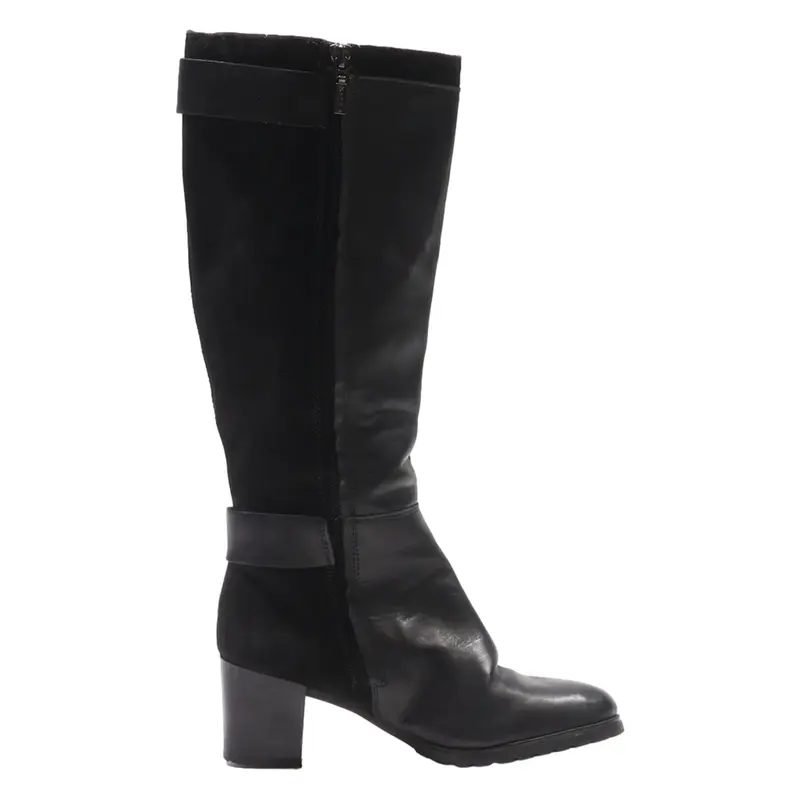 GEOX High Boots Black Leather Womens UK 3