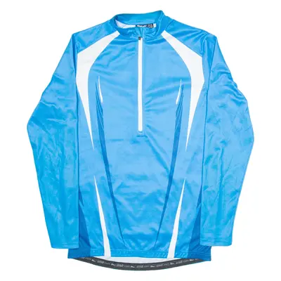 CRIVIT Cycling Mens Jersey Blue Long Sleeve 1/2 Zip M