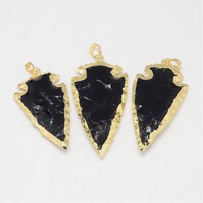 Natural Obsidian Big Pendants