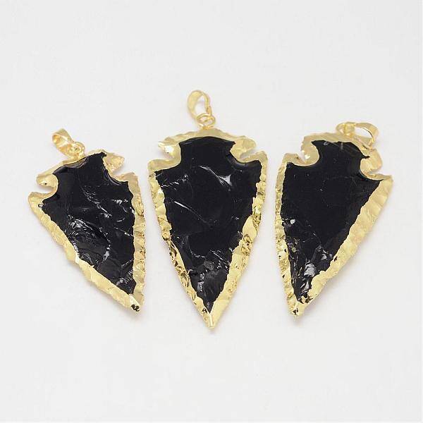 Natural Obsidian Big Pendants