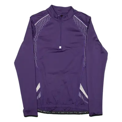 CIVET Cycling Womens Jersey Purple Long Sleeve 1/4 Zip UK 10
