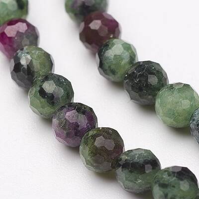 Natural Ruby in Zoisite Bead Strands