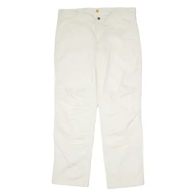 CARHARTT Double Knee Workwear Mens Canvas Trousers Cream Straight W38 L32