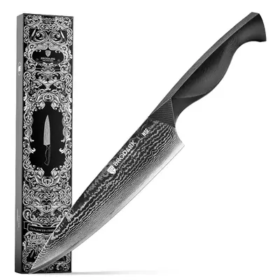 BRODARK Damascus outdoor Knife Sharp Professional Chef Knife with Ergonomic Full-Tang ABS Handle for Home, Restaurant Dark Ho...