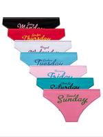 Women's Letter Print Bow Decor Knickers, Cute Soft Comfy Breathable Panties for Daily Wear, Women's Underwear for All Seasons...