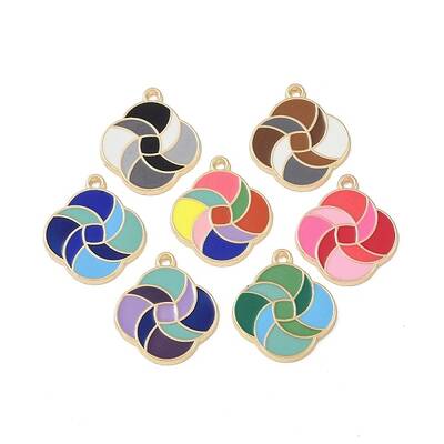 Rack Plating Alloy Enamel Pendants