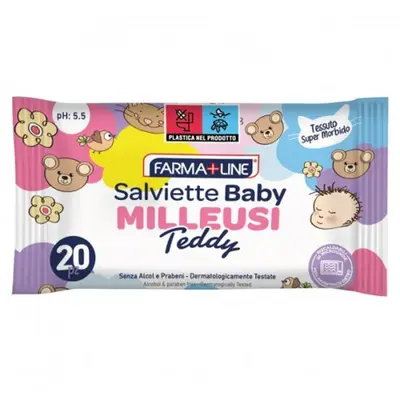 Farmaline Teddy Baby Multi-purpose Wipes - 20 pcs