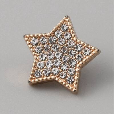 1-Hole Alloy Rhinestone Shank Buttons