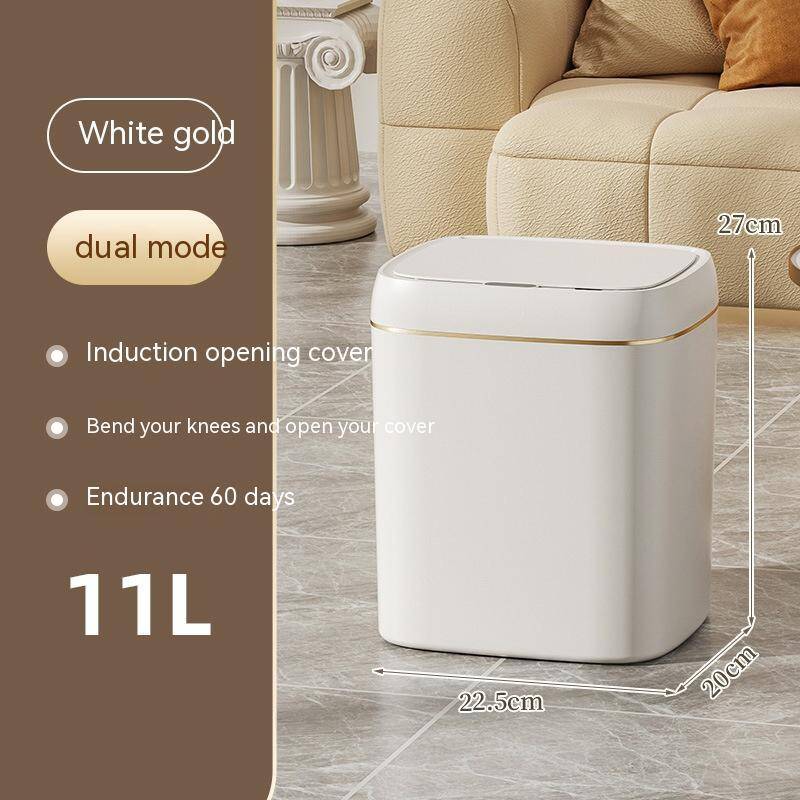Smart Trash Can With Lid For Bedroom And Living Room Kitchen Storage Box Trash Can Induction Small Car Box Automatic Smart Du...