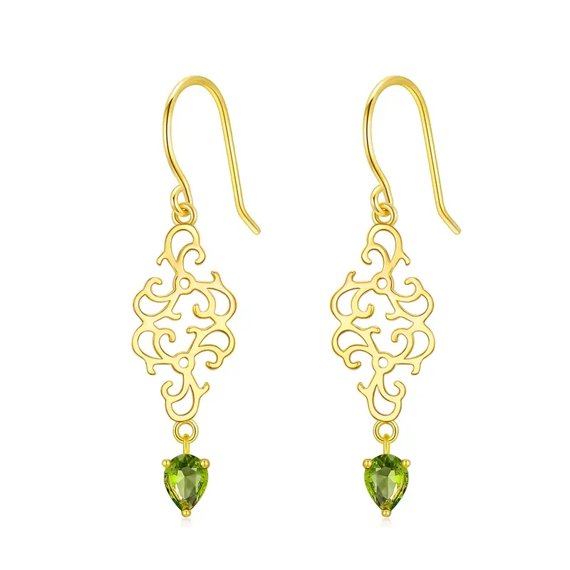 14K Gold Cubic Zirconia Personalized Birthstone Drop Earrings