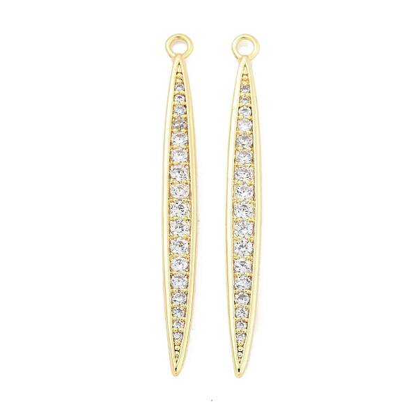 Brass Micro Pave Clear Cubic Zirconia Pendants