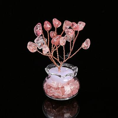Natural Strawberry Quartz Chips Tree Decorations