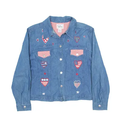 TANTRUMS Embroidery Denim Jacket Blue 90s Womens M