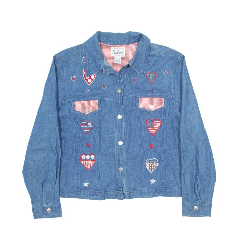 TANTRUMS Embroidery Denim Jacket Blue 90s Womens M