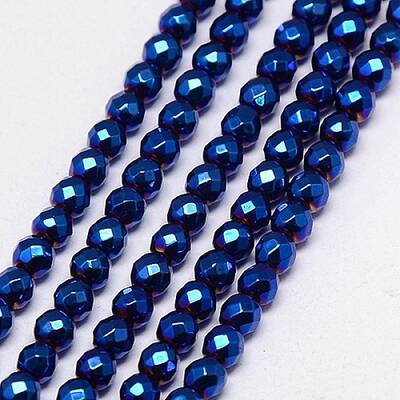 Electroplate Non-magnetic Synthetic Hematite Beads Strands