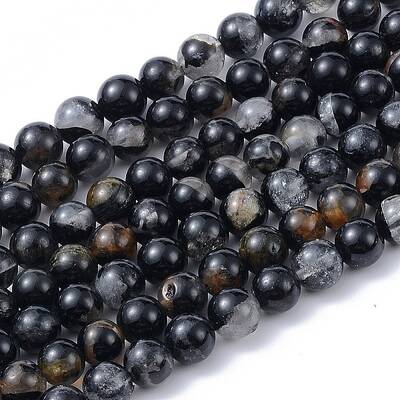 Natural Black Tourmaline Beads Strands
