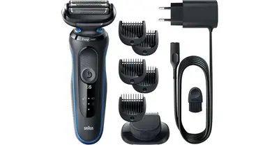 Braun Series 5 51-B1500S Electric Razor + Replacement Head Blue Pcs