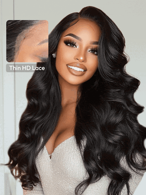 HD Bye-Bye Cap™ Wig 13x4 Invisible Lace Frontal Body Wave Black Wig