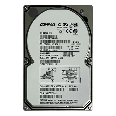 175552-003 HP 9.1GB Ultra-320 SCSI 7200 3.5-inch 4MB Hard Drive