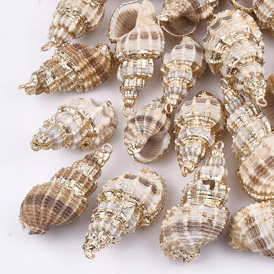Electroplate Spiral Shell Pendants