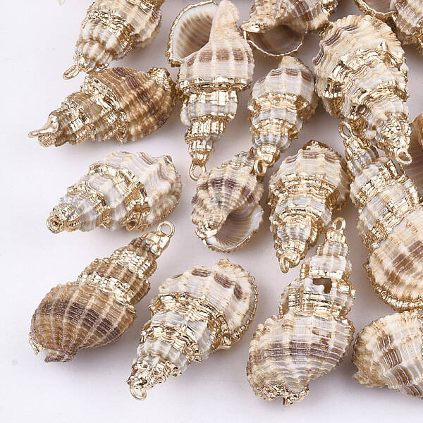Electroplate Spiral Shell Pendants