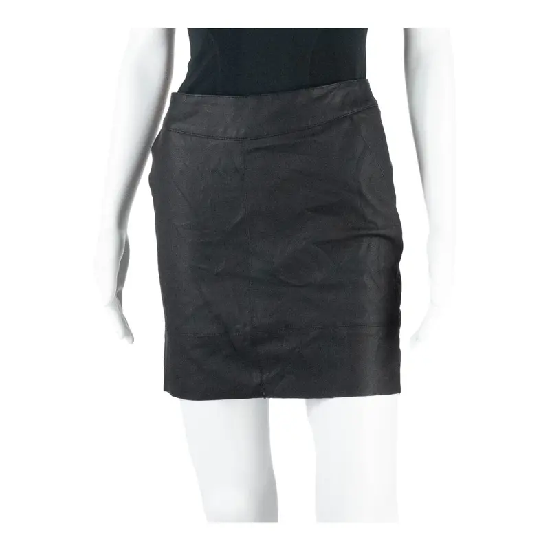 ONLY Faux Leather Womens Pencil Skirt Black Short UK 6